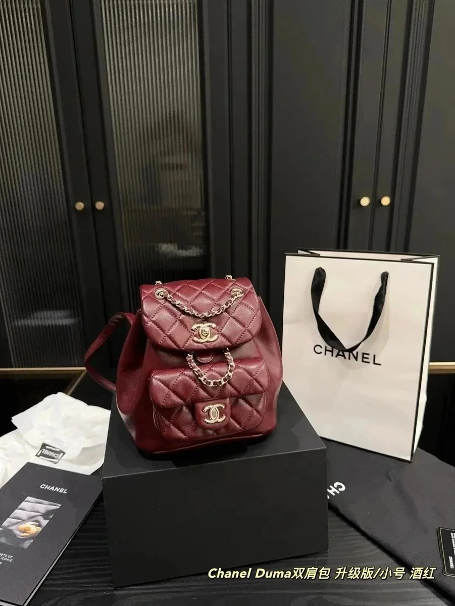 Chanel Chanel Duma Wine Red Backpack Red