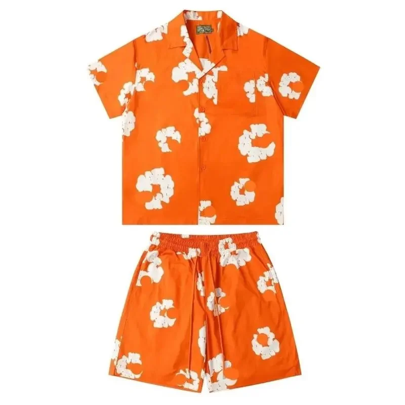 Other Unisex Orange Cloud Print Co-ord Set Orange - 1