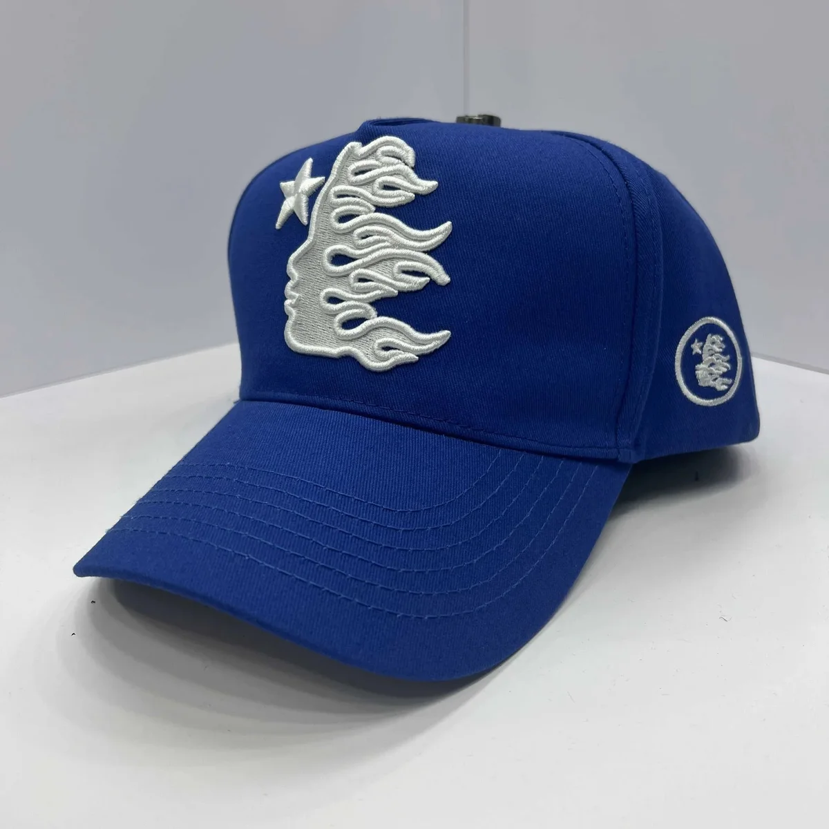 Other Blue Flame Embroidered Baseball Cap Blue - 1