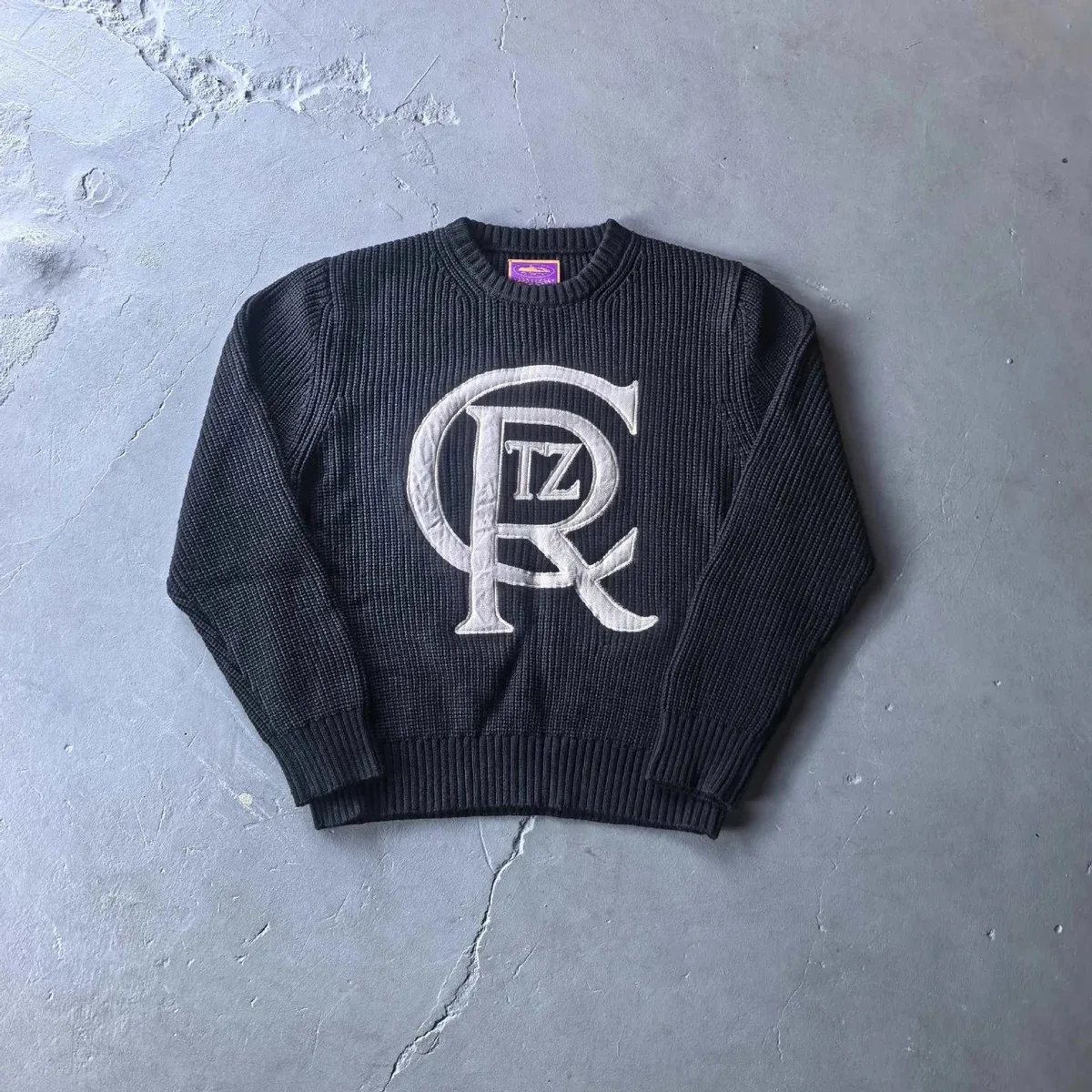 Other Black Embroidered Monogram Sweater Black - 1