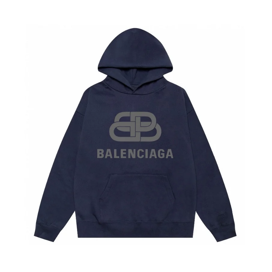 Balenciaga Balenciaga Oversized Logo Hoodie Navy Navy