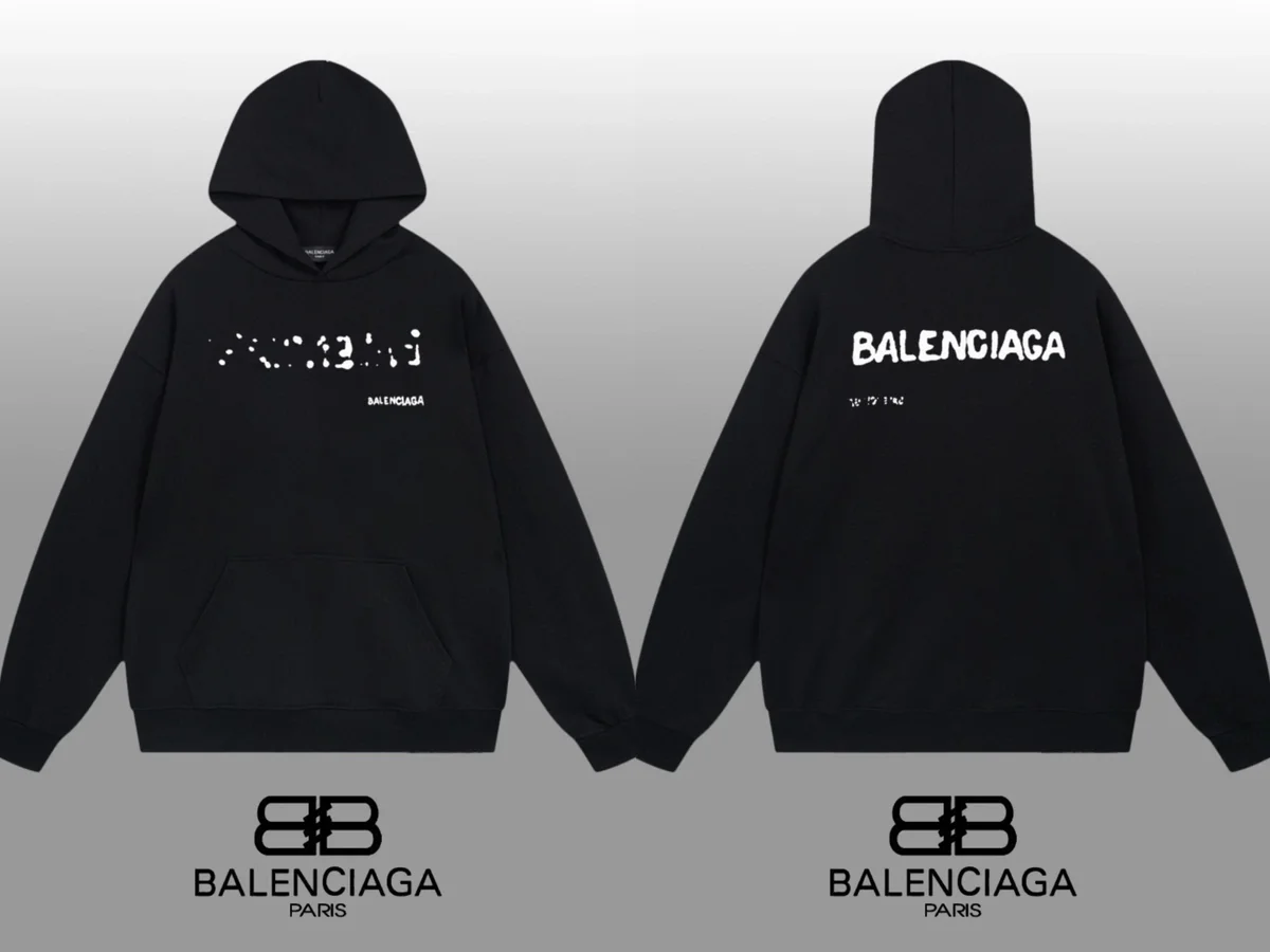 Balenciaga Balenciaga Black BA Logo Hoodie Black - 1
