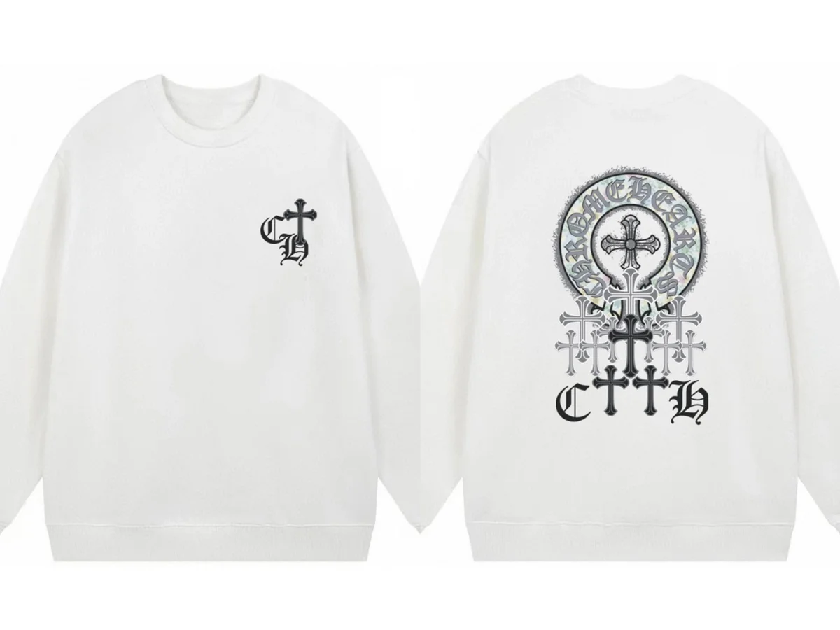 Chrome Hearts Chrome Hearts CH Cross Crewneck Sweatshirt White White - 1