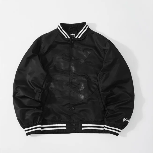 Stussy Stussy Stüssy Black Satin Bomber Jacket Black - 1