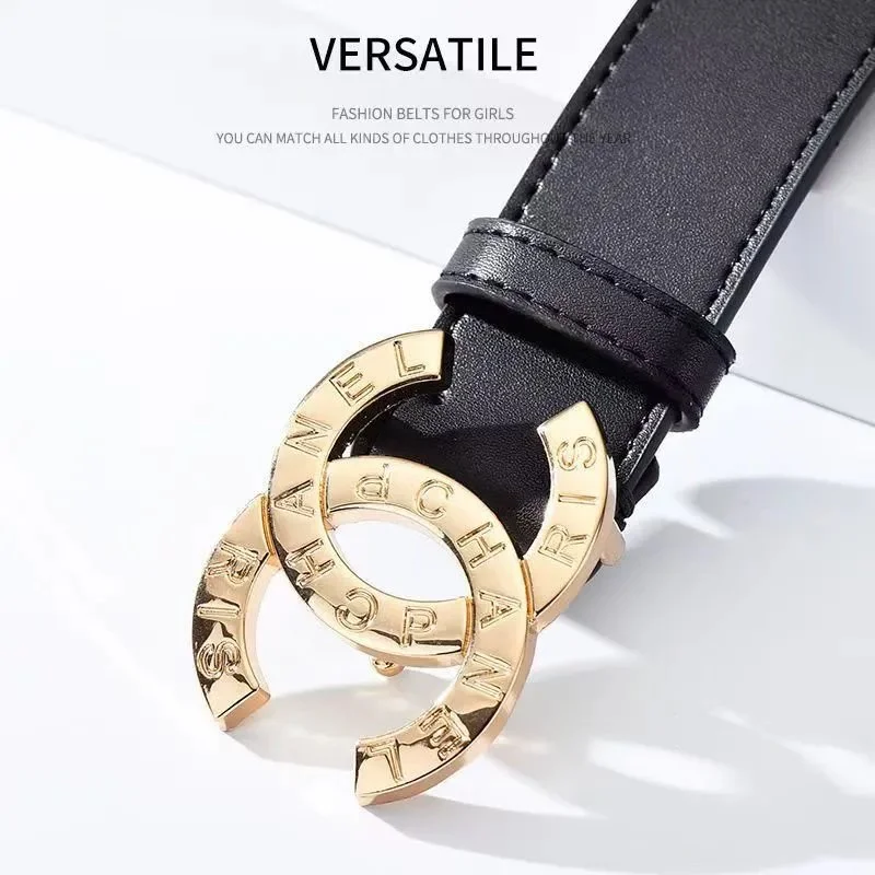Chanel Chanel Black/Gold CC Logo Belt Black