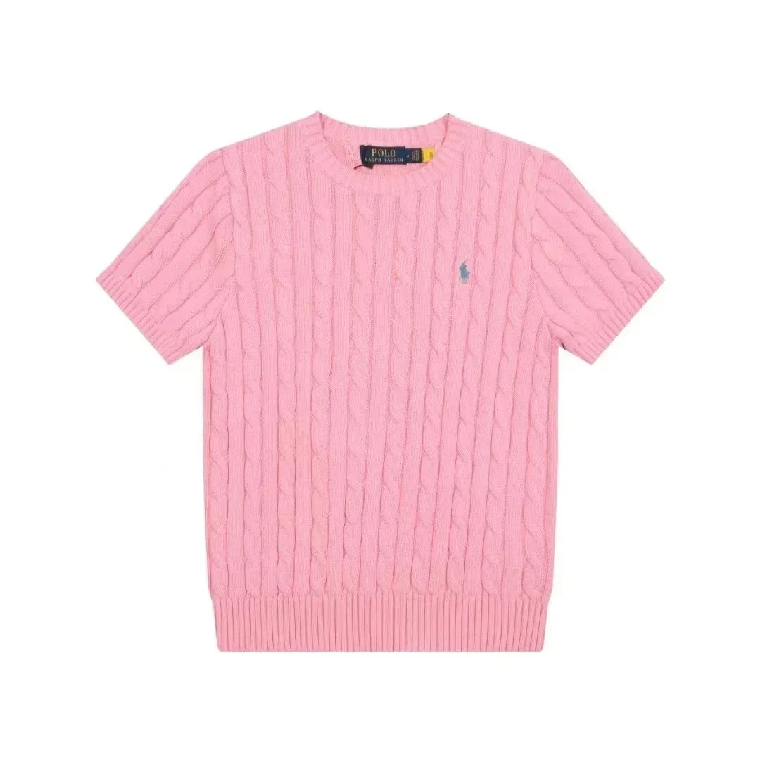Polo Ralph Lauren Polo Ralph Lauren Cable Knit Pink T-Shirt Pink - 1