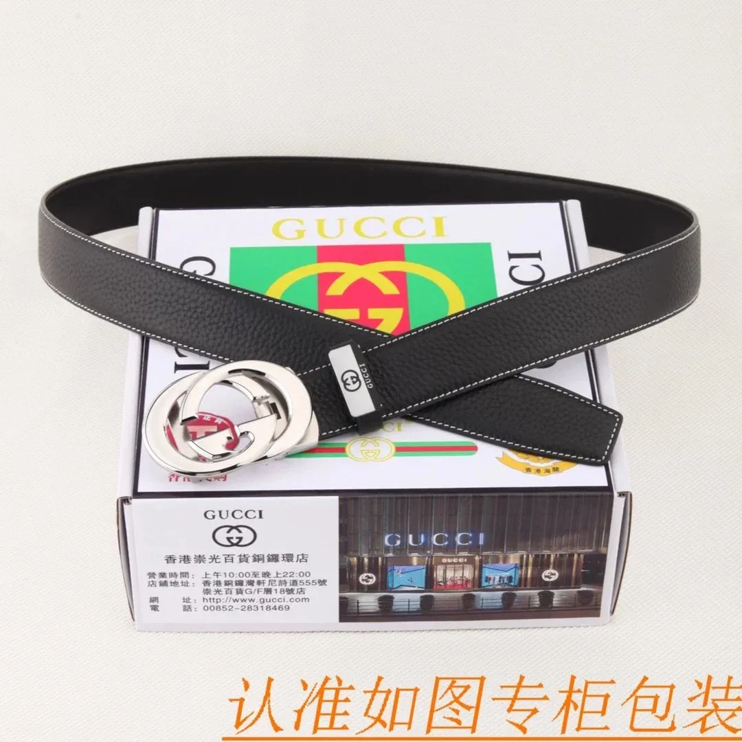 Gucci Gucci GG Belt Black Leather Belt Black - 1