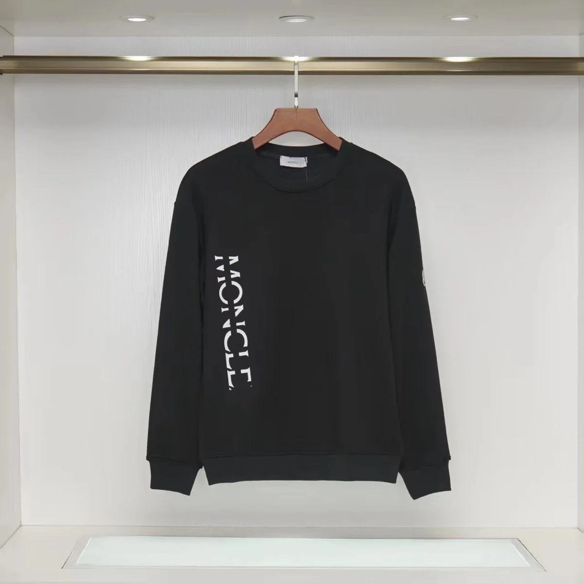Moncler Moncler Vertical Logo Black Sweatshirt Black
