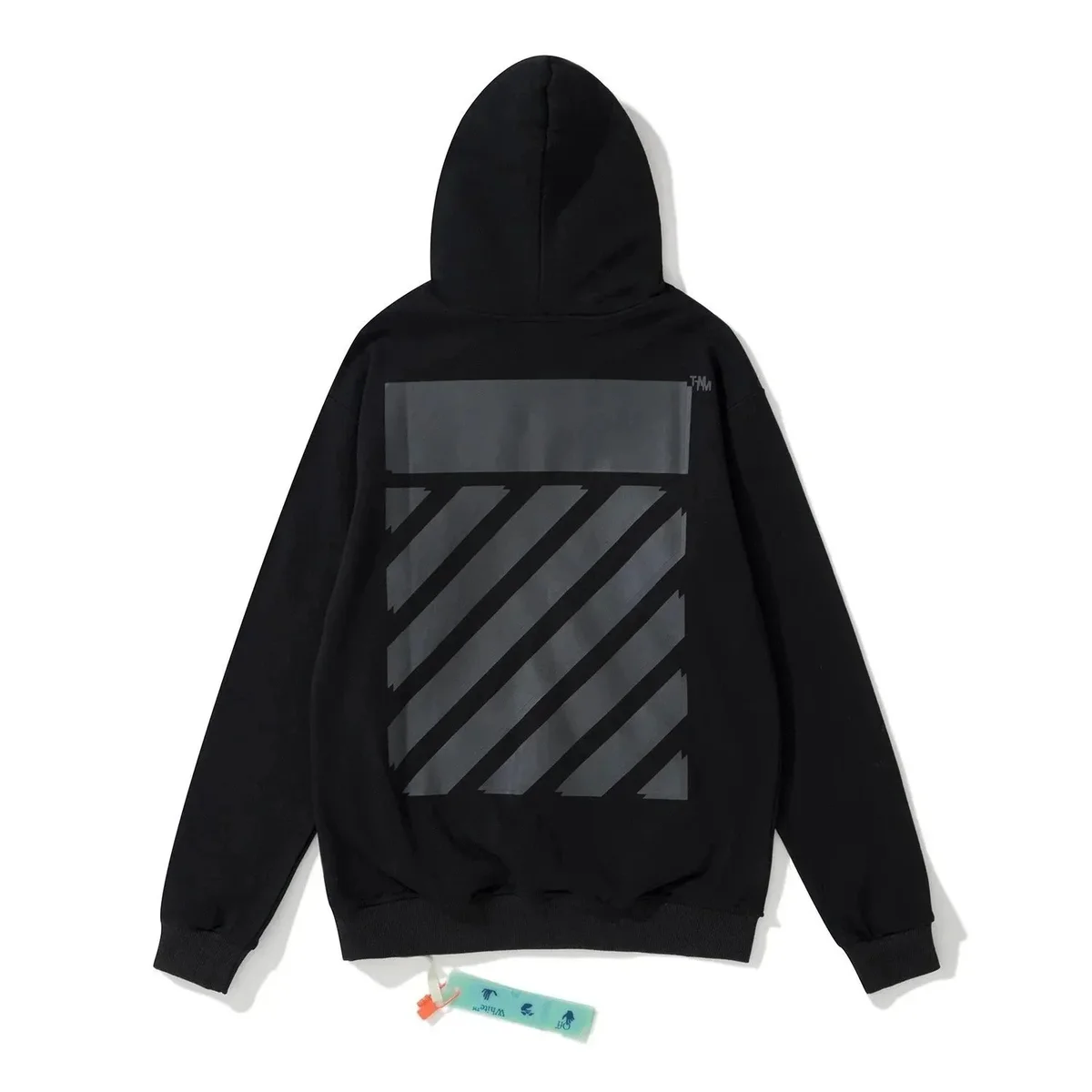 Off-White Off-White OFF-10 Black Hoodie with Diagonal Stripe Black - 1