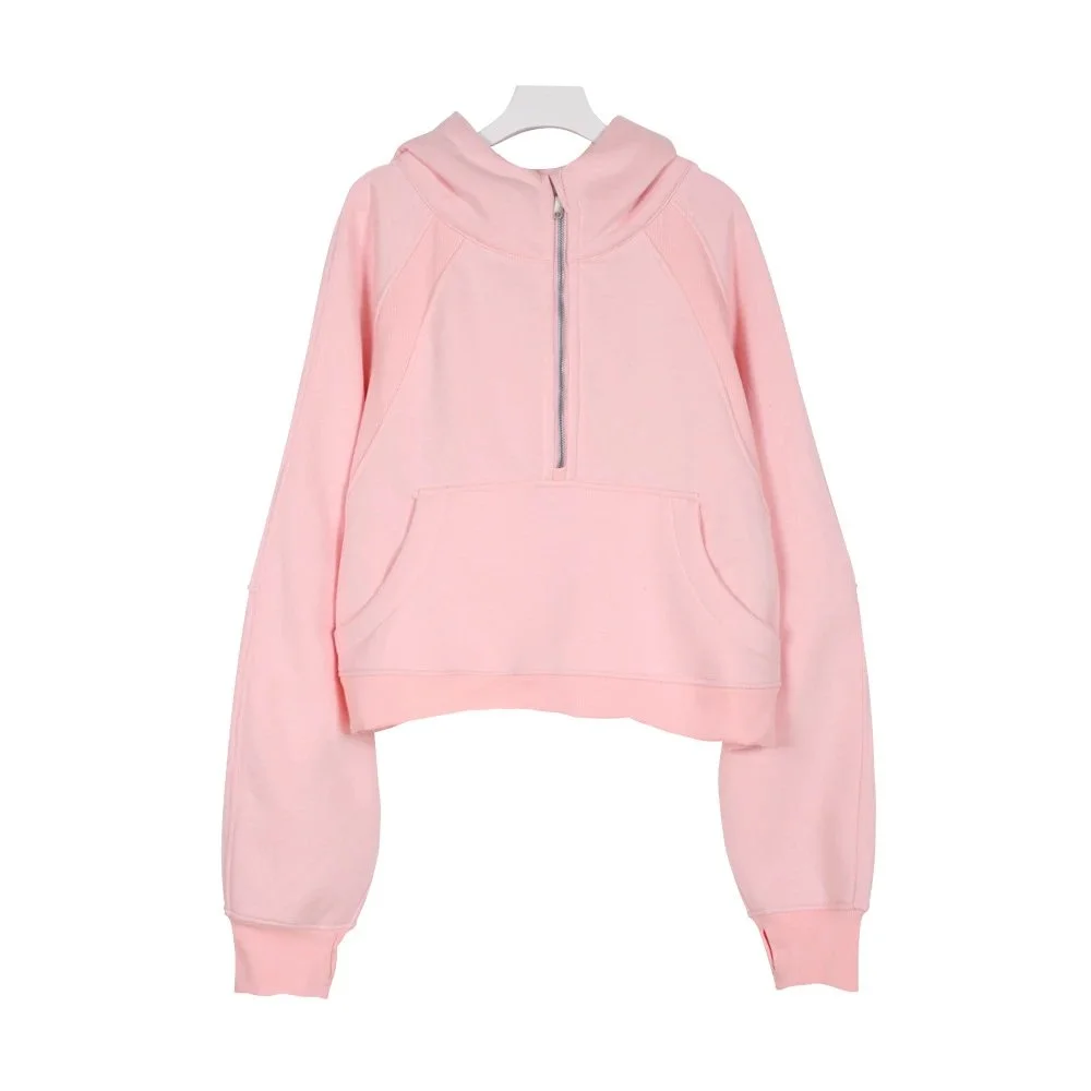 Other Pink Half-Zip Hoodie Sweatshirt Pink - 1