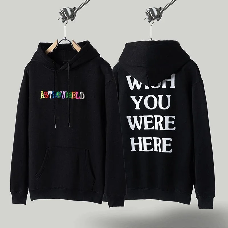 Other Black 'ASTROWORLD' Hoodie with 'WISH YOU WERE HERE' Print Black - 1