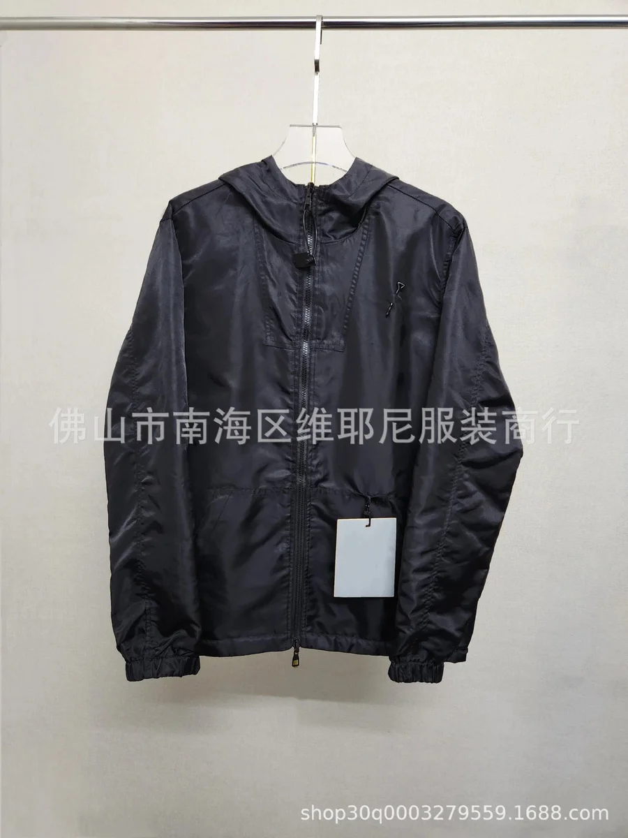 Black Lightweight Hooded Zip-Up Jacket