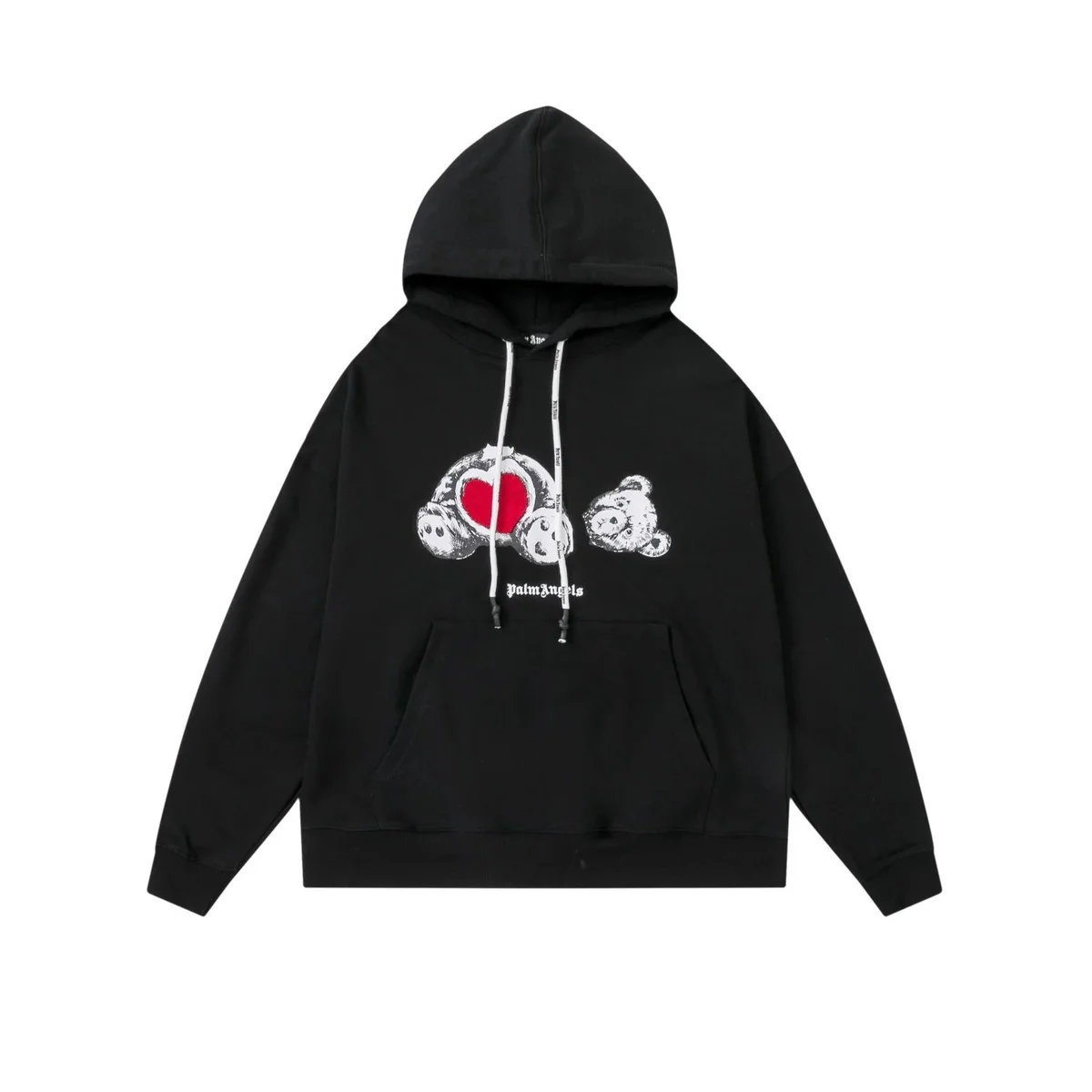 Palm Angels Palm Angels Bear Black Hoodie Black - 1