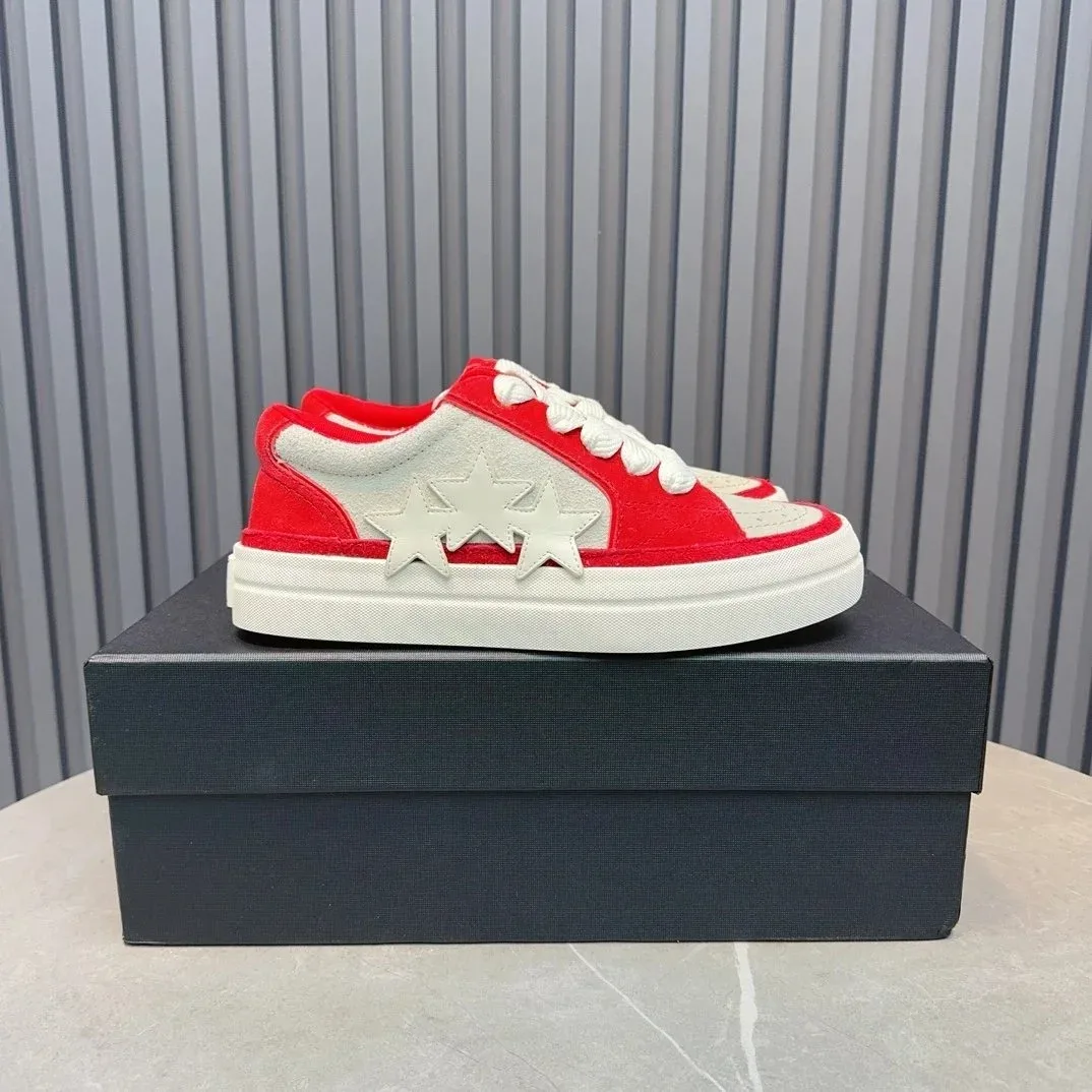 Other Unisex Red & White Star Sneakers Red - 1