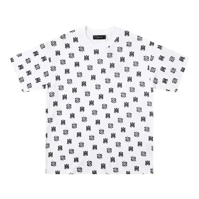 Amiri Amiri All-Over Monogram T-Shirt White White - 1