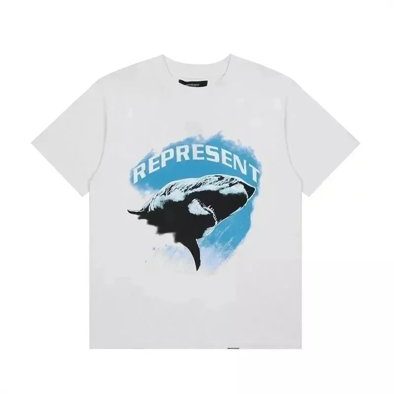 Represent REPRESENT White Shark Graphic T-Shirt White