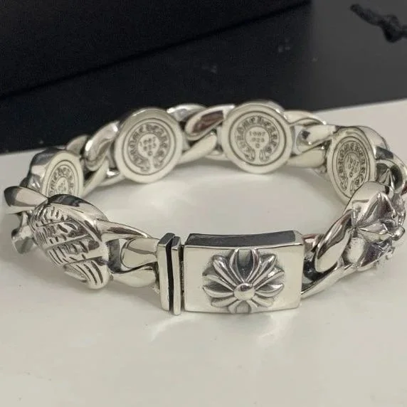 Chrome Hearts Chrome Hearts Floral Cross Silver Bracelet Silver