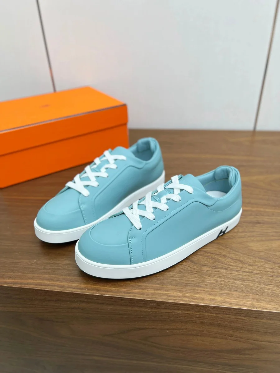 Hermès Hermès Runner Cyan Leather Sneakers Blue