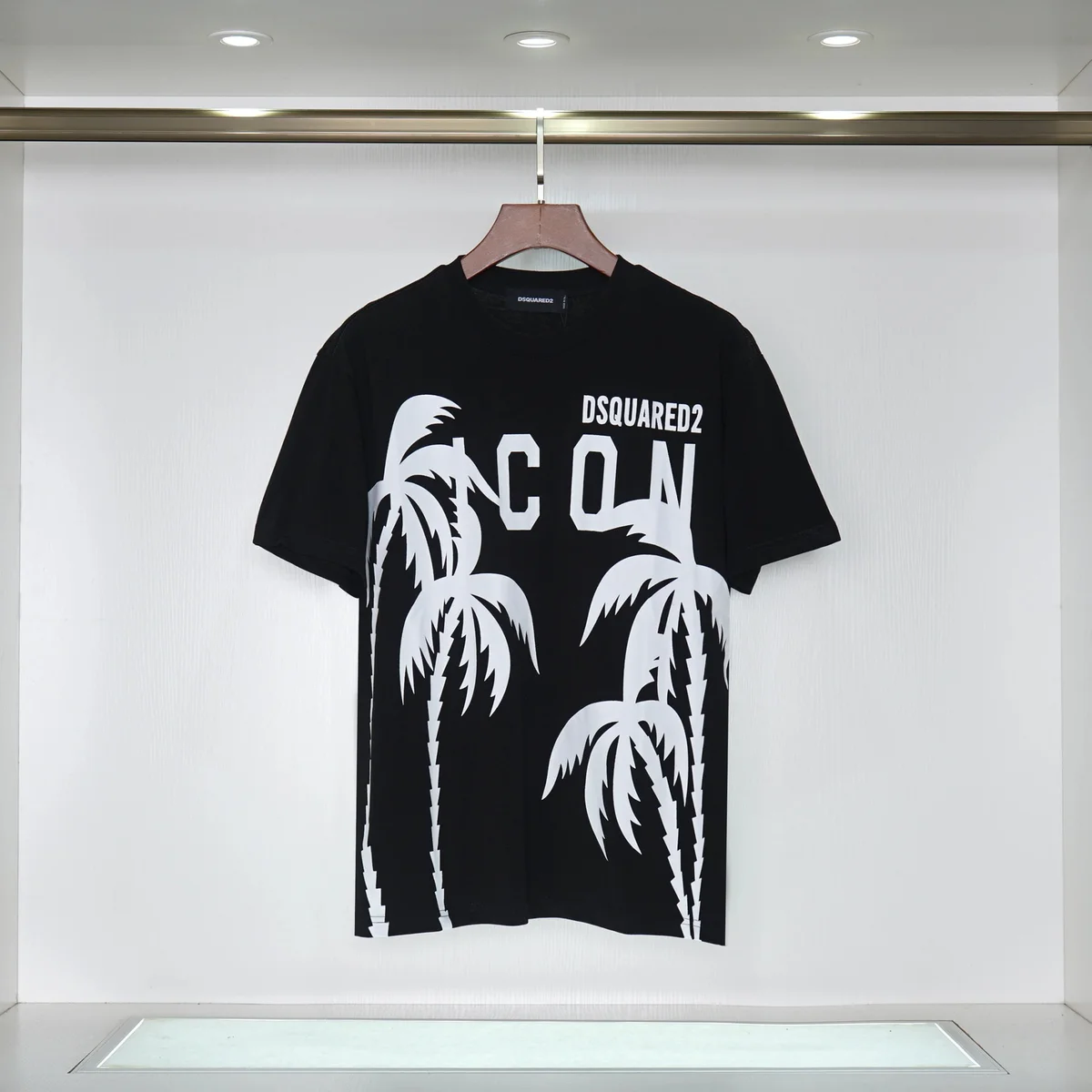 DSQUARED2 DSQUARED2 Icon Palm Tree Print T-Shirt Black Black