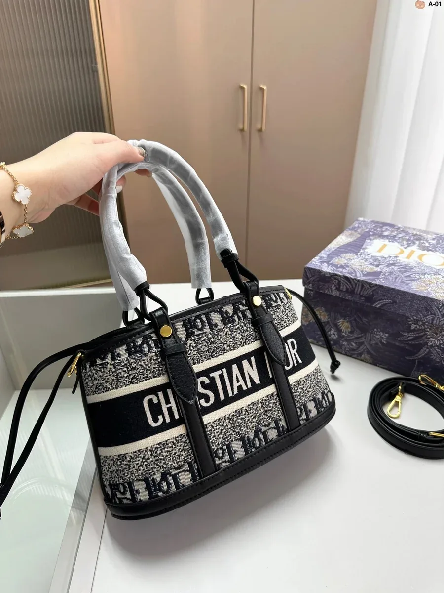 Dior Dior Lady Dior Black & White Tote Bag Black - 1