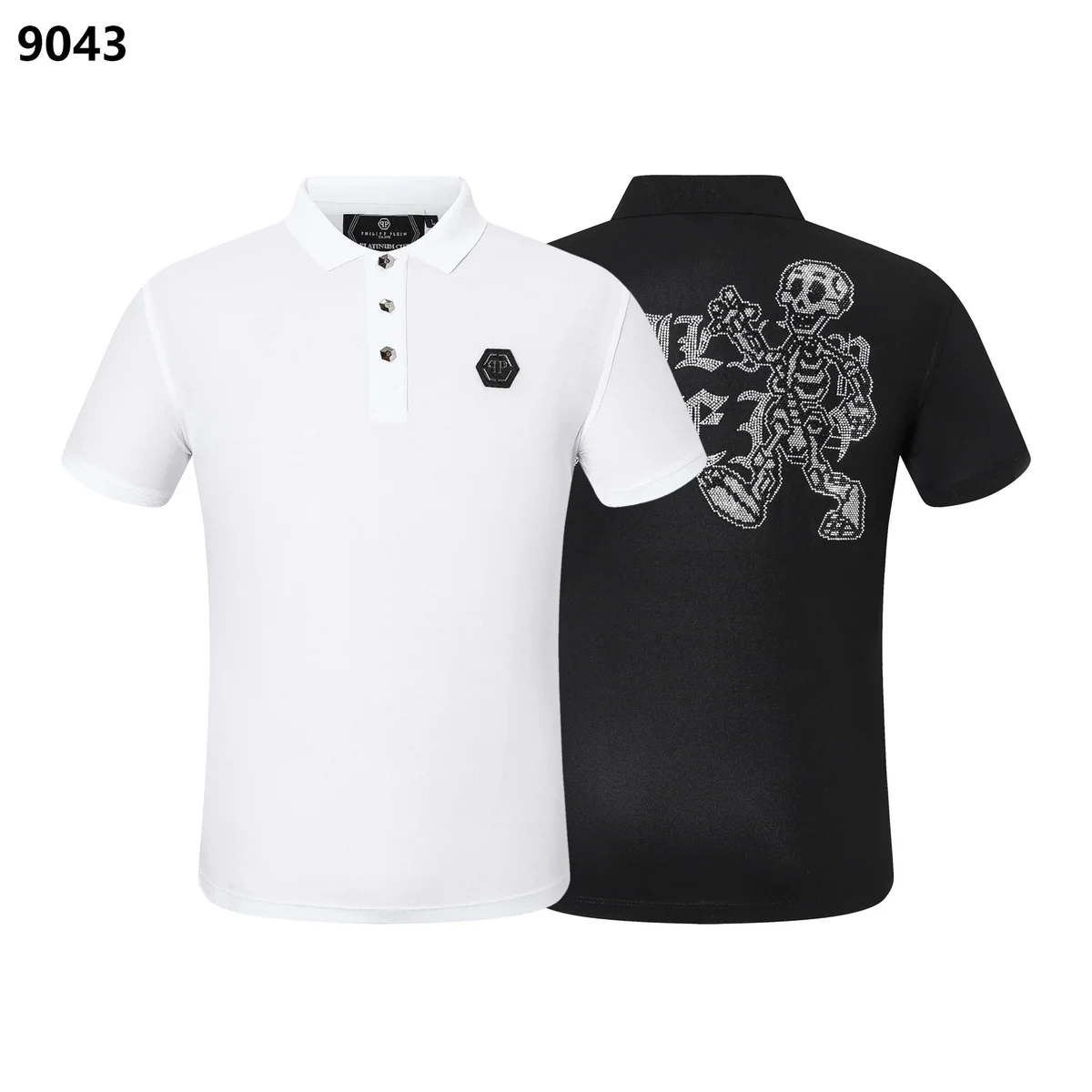Philipp Plein Philipp Plein Skull Print Polo Shirt White/Black White - 1