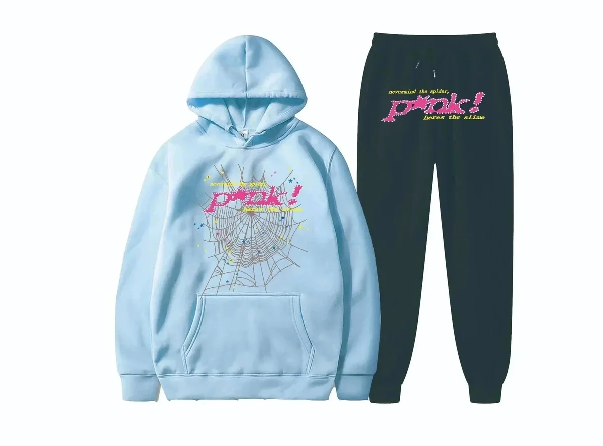 Other Unisex Light Blue/Pink 'Pink' Graphic Tracksuit Set Blue - 1