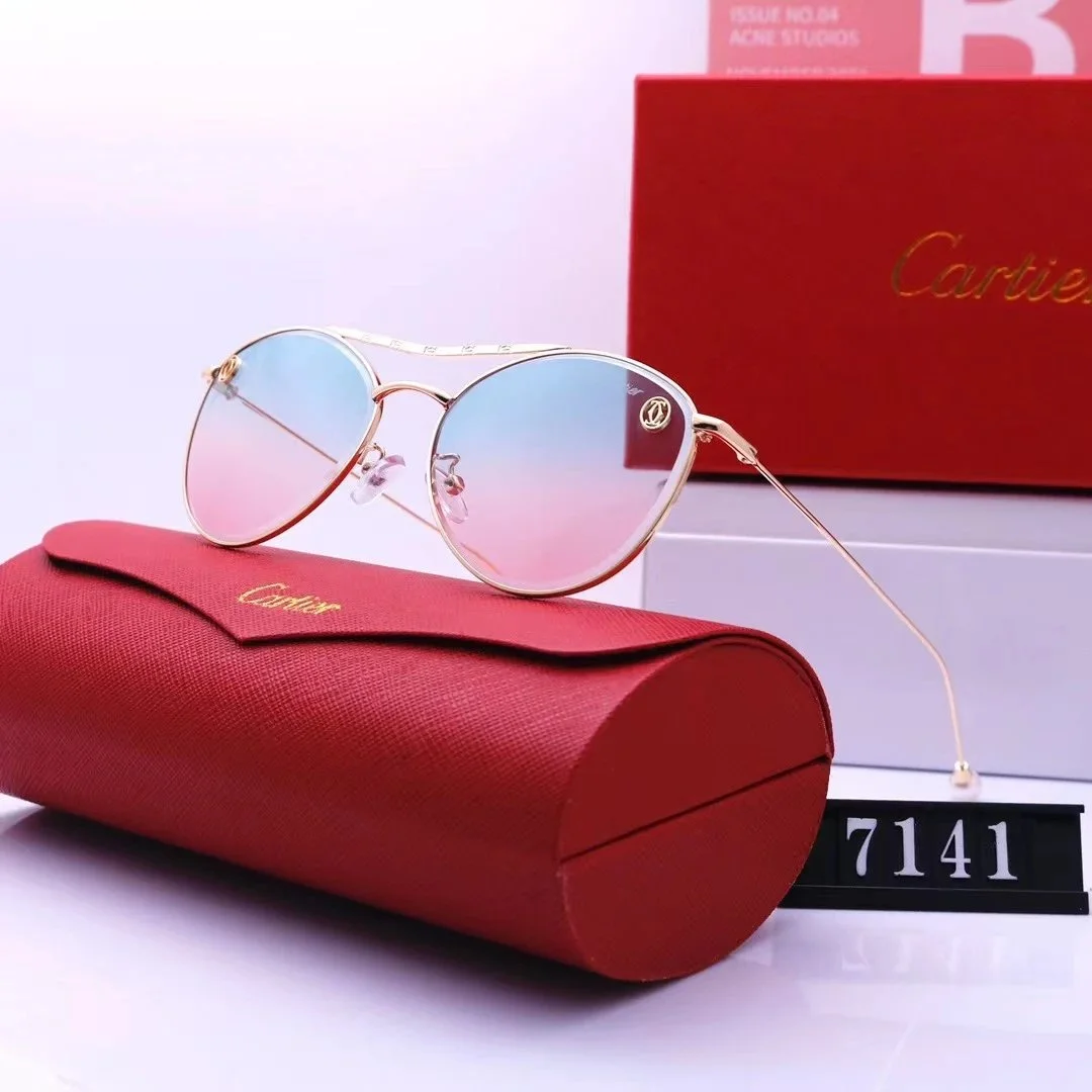 Cartier Cartier Soleil Blanc 7141 Aviator Sunglasses Gold - 1