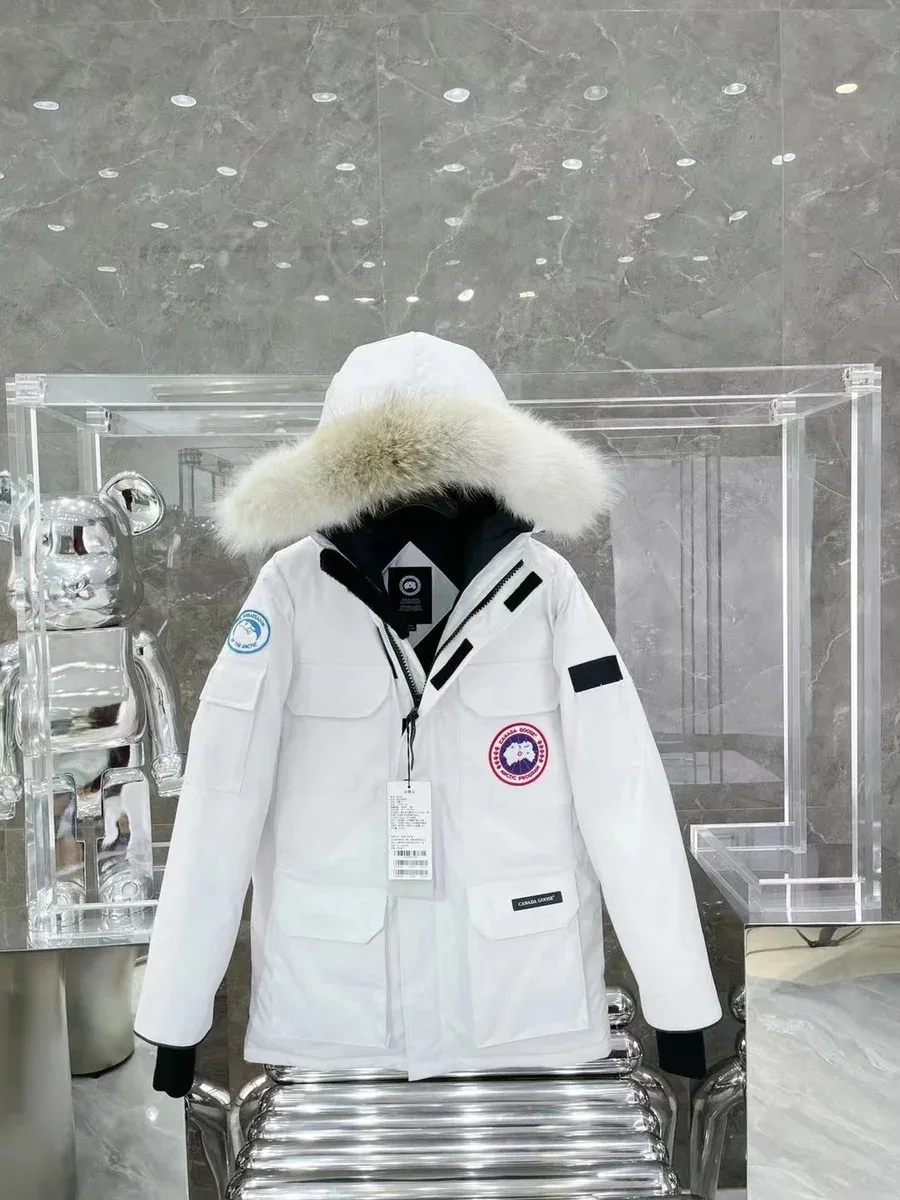 Canada Goose Canada Goose Expedition White Parka with Fur Hood White - 1