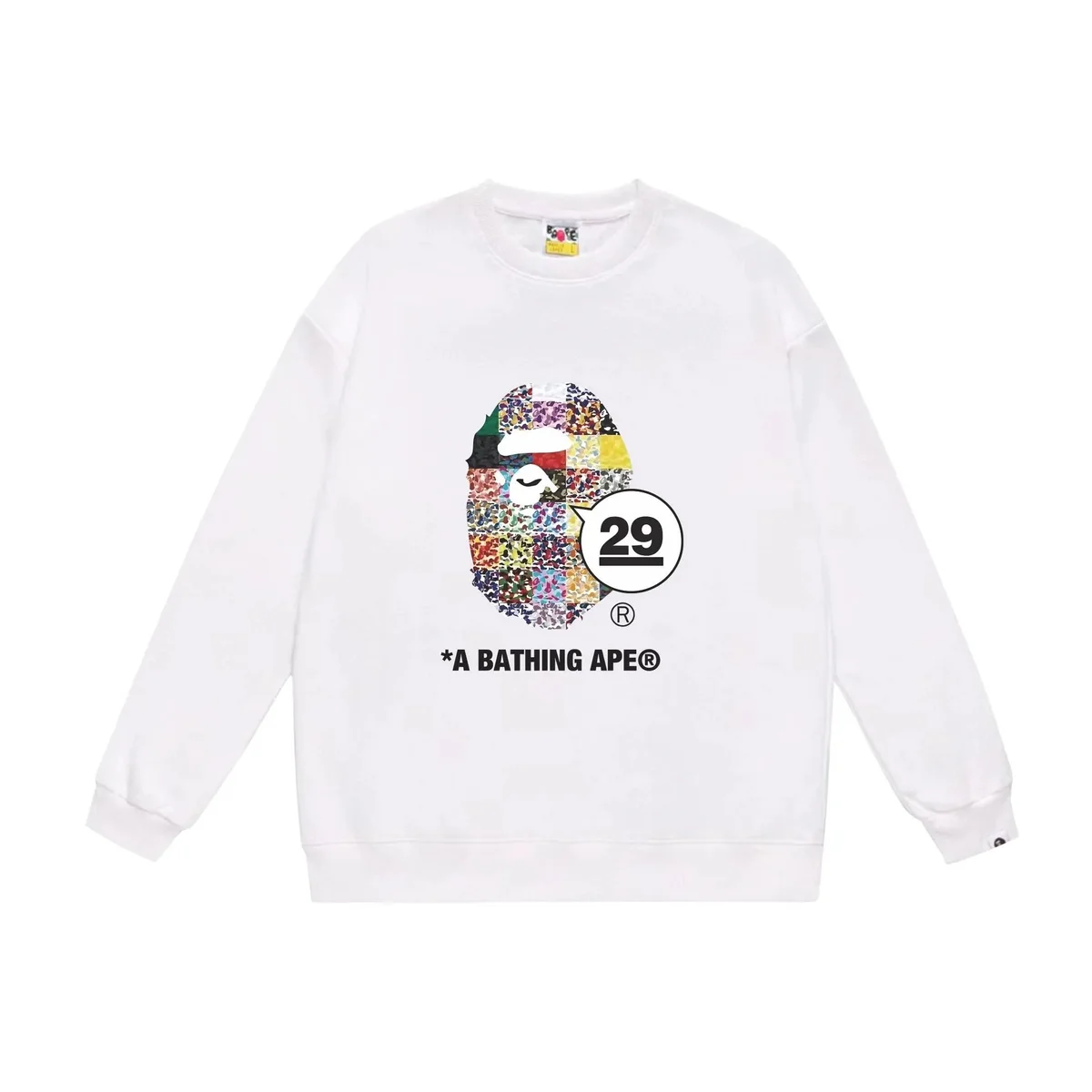A Bathing Ape A Bathing Ape BAPE STA White Multicolor Graphic Sweatshirt White - 1