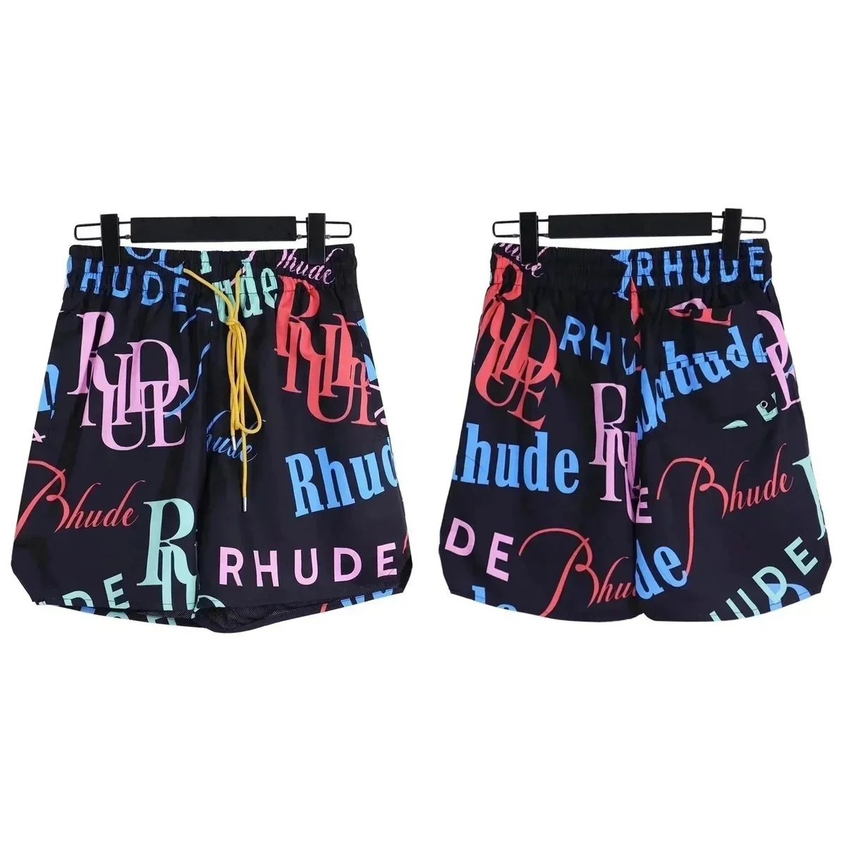 Rhude Rhude Racing Color Block Shorts Black - 1