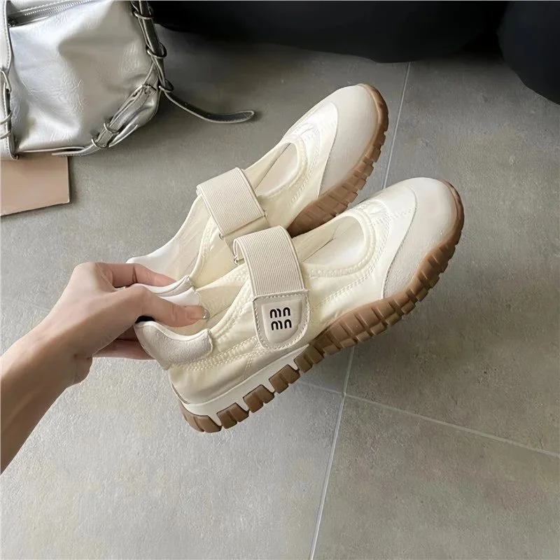 Miu Miu Miu Miu Wander Beige Leather Sneakers Beige - 1