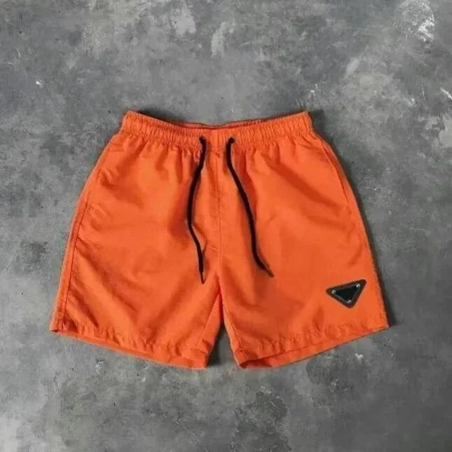 Prada Prada Orange Triangle Patch Shorts Orange