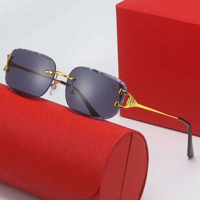 Cartier Cartier Soleil Blanc C1 Gold Frame Dark Grey Lenses Sunglasses Gold