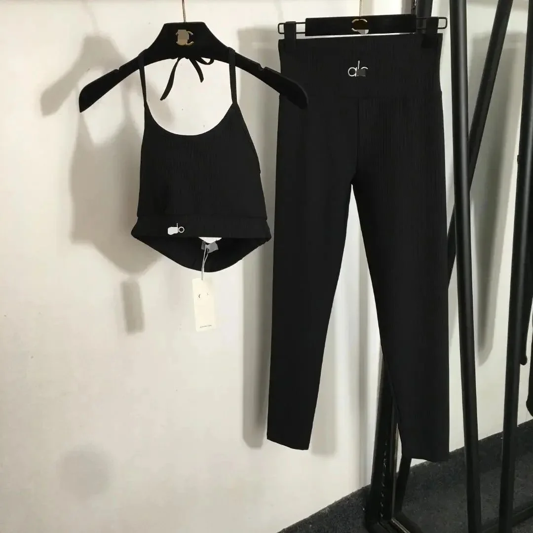 Other Black Ribbed Set - Crop Top & Leggings Black - 1