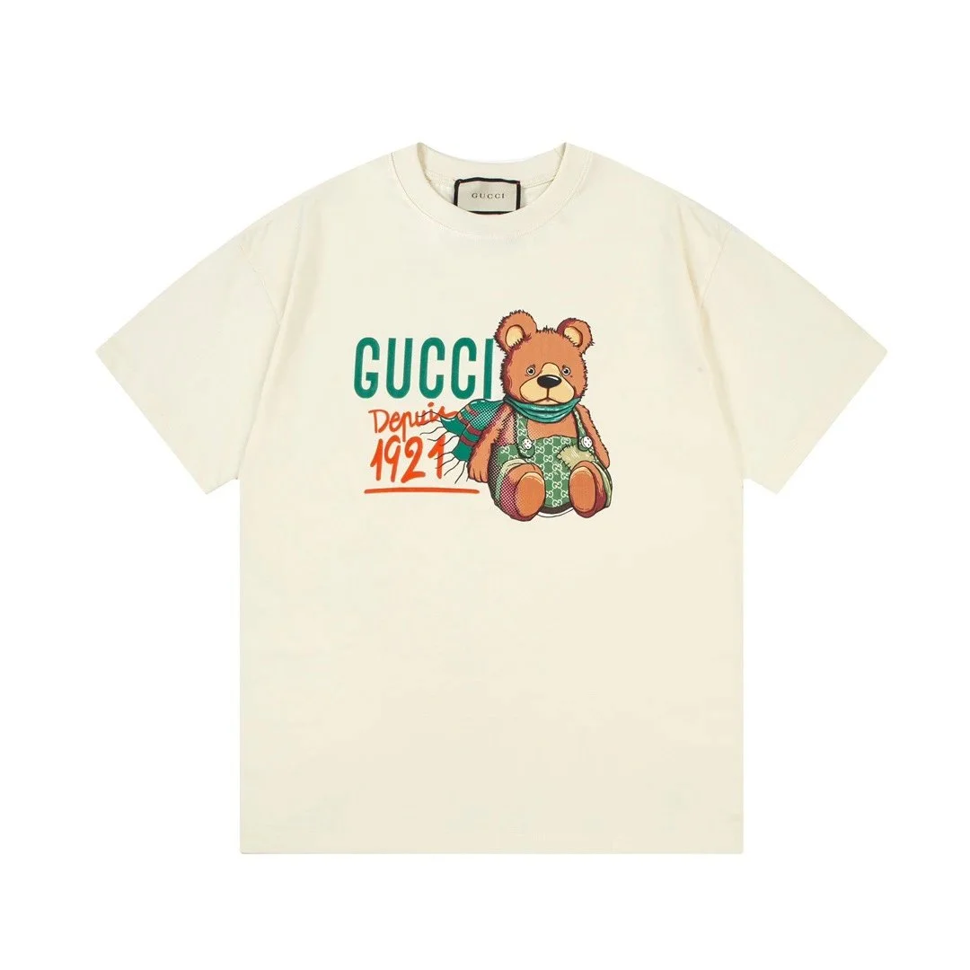 Gucci Gucci Bear Print T-Shirt Cream Casual Cream - 1