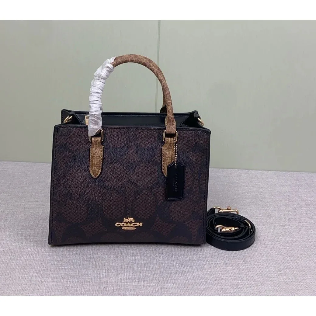 Coach Coach Signature Mini Tote Bag Brown Brown - 1