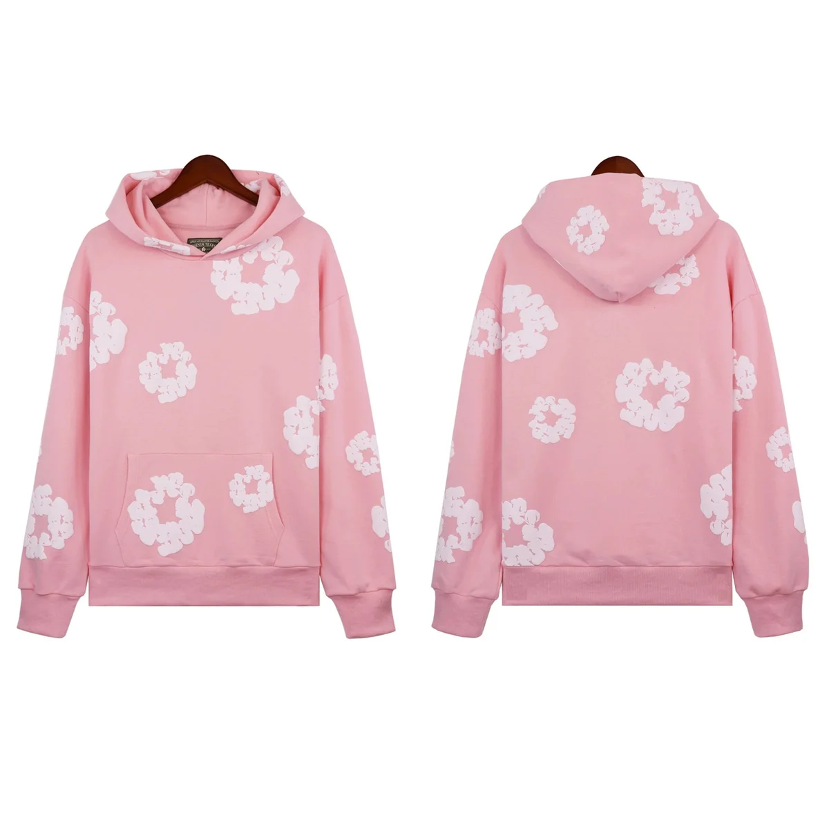 Other Pink Cloud Print Hoodie Sweatshirt Pink - 1