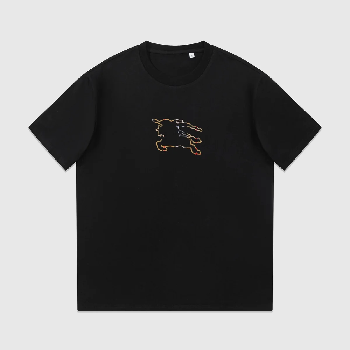 Burberry Burberry Black Horse & Plaid T-Shirt Black - 1