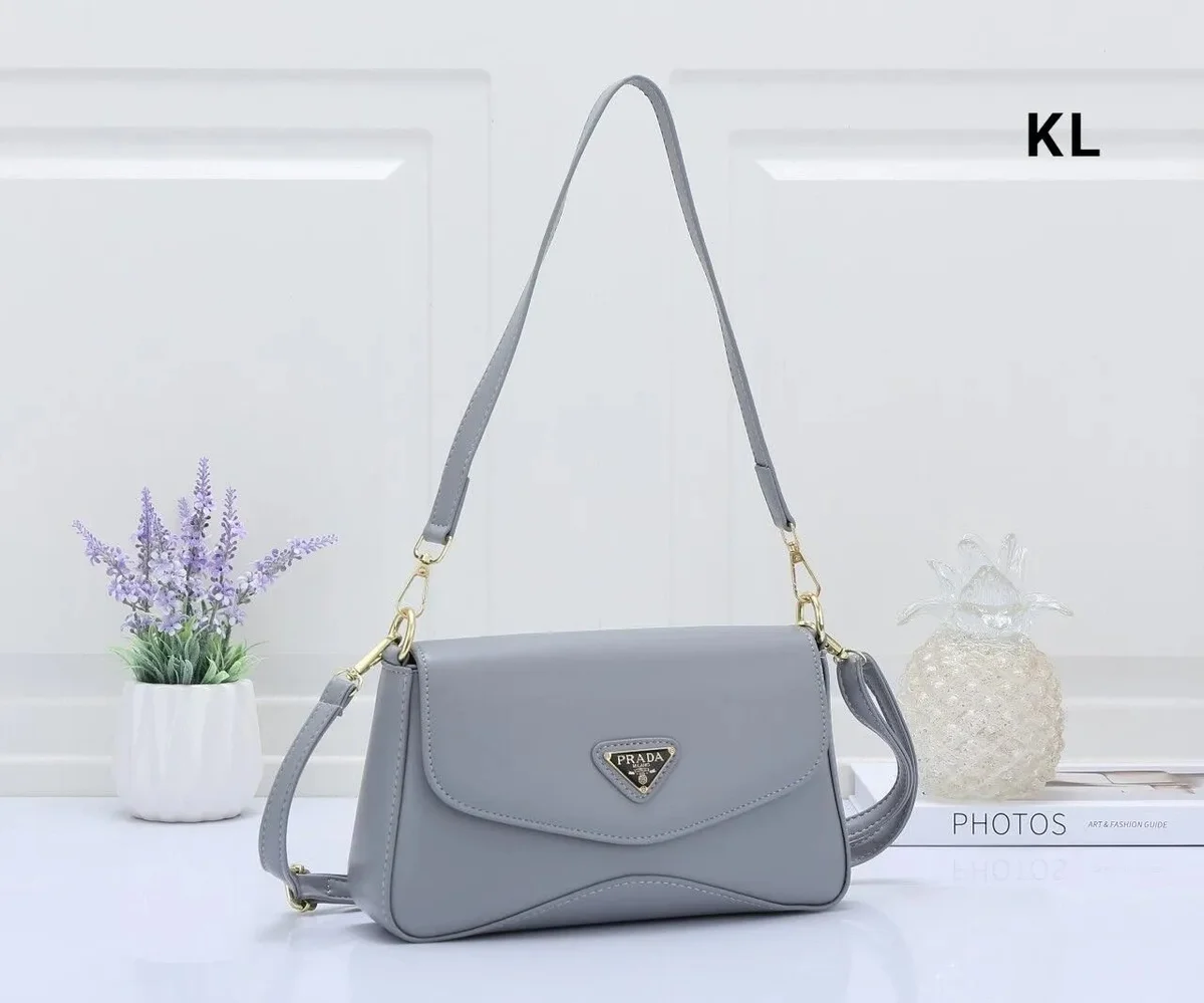Prada Prada Triangle Logo Sail Grey Shoulder Bag Grey