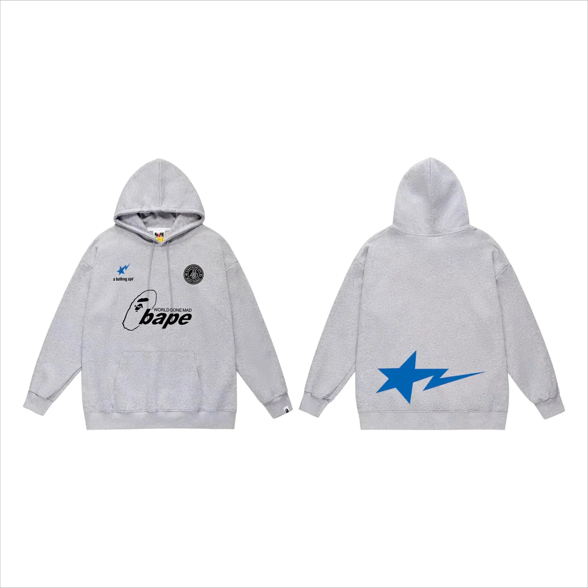 A Bathing Ape A Bathing Ape BAPE STA Grey Hoodie Grey - 1
