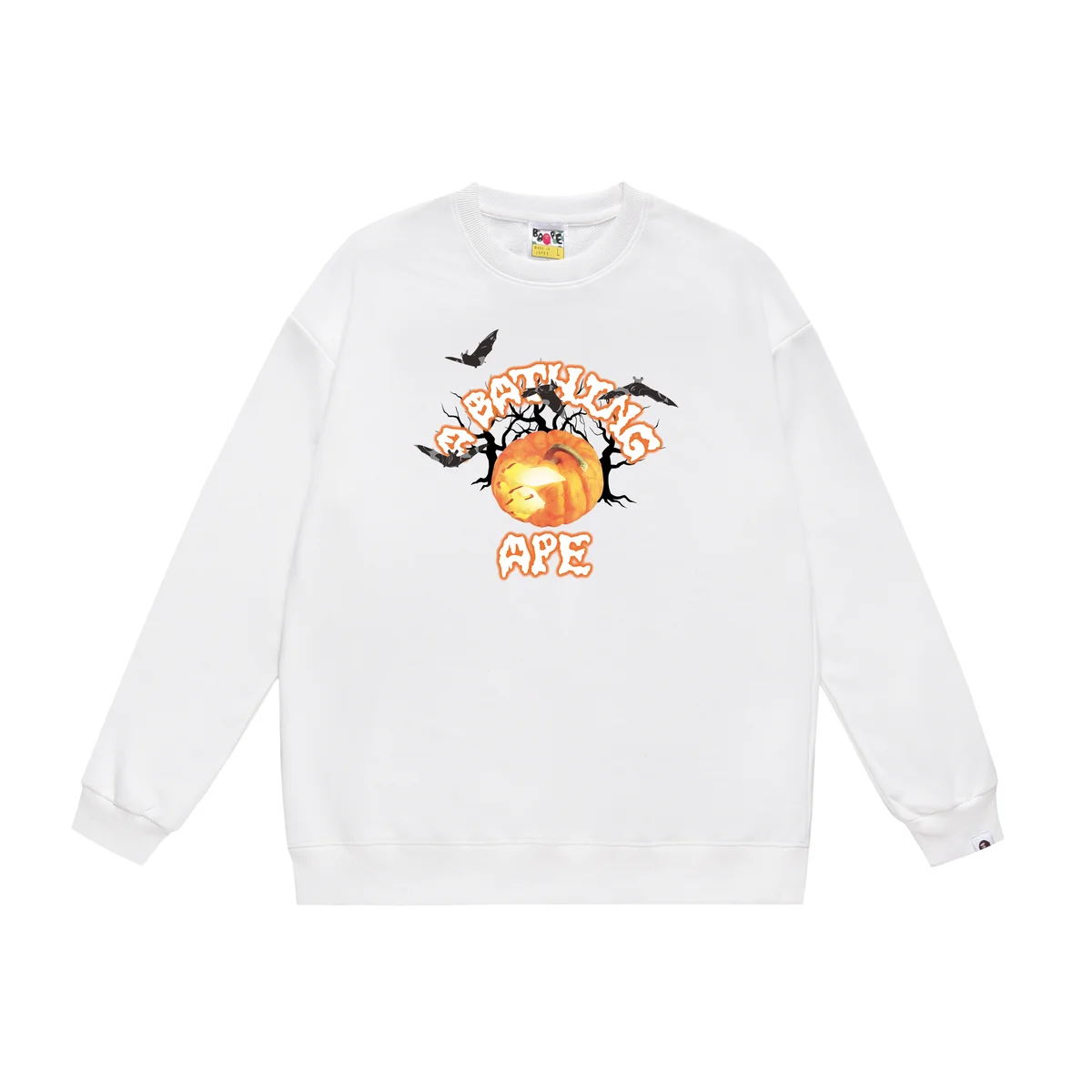 A Bathing Ape A Bathing Ape BAPE STA White Pumpkin Print Sweatshirt White - 1