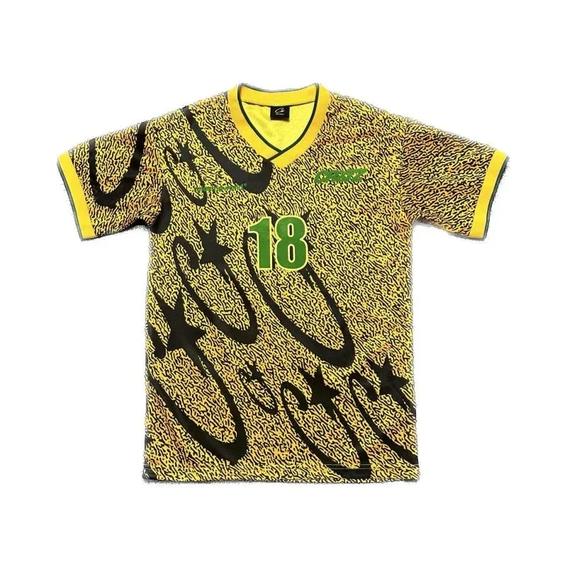 Other Unisex Yellow & Black Abstract Jersey 18 Yellow - 1