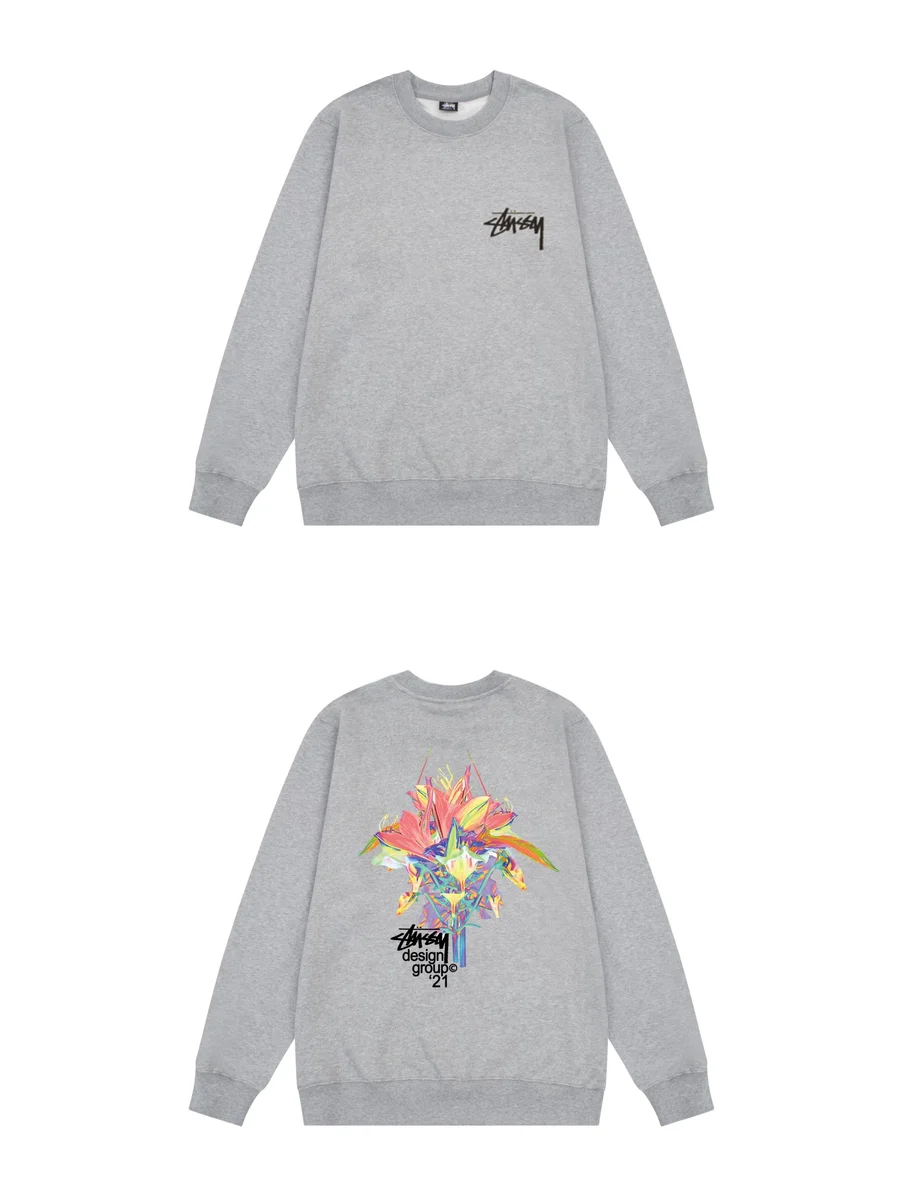 Stussy Stussy Stüssy Graphic Crewneck Sweatshirt Grey Grey - 1
