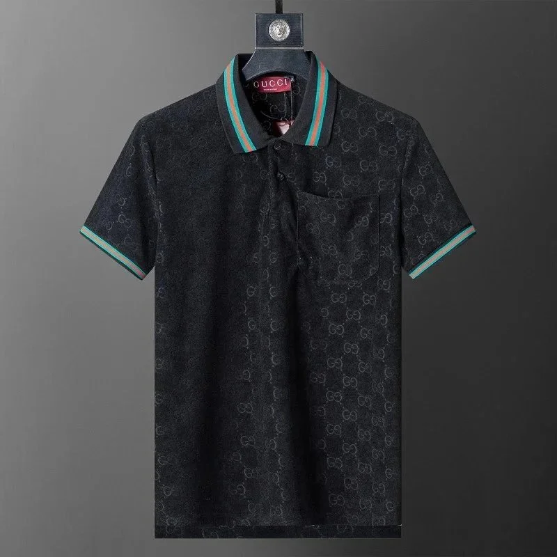 Gucci Gucci GG Monogram Polo Shirt A34 Men's Black - 1