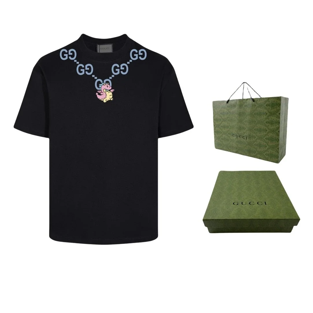 Gucci Gucci GG Dragon Black T-Shirt Black - 1