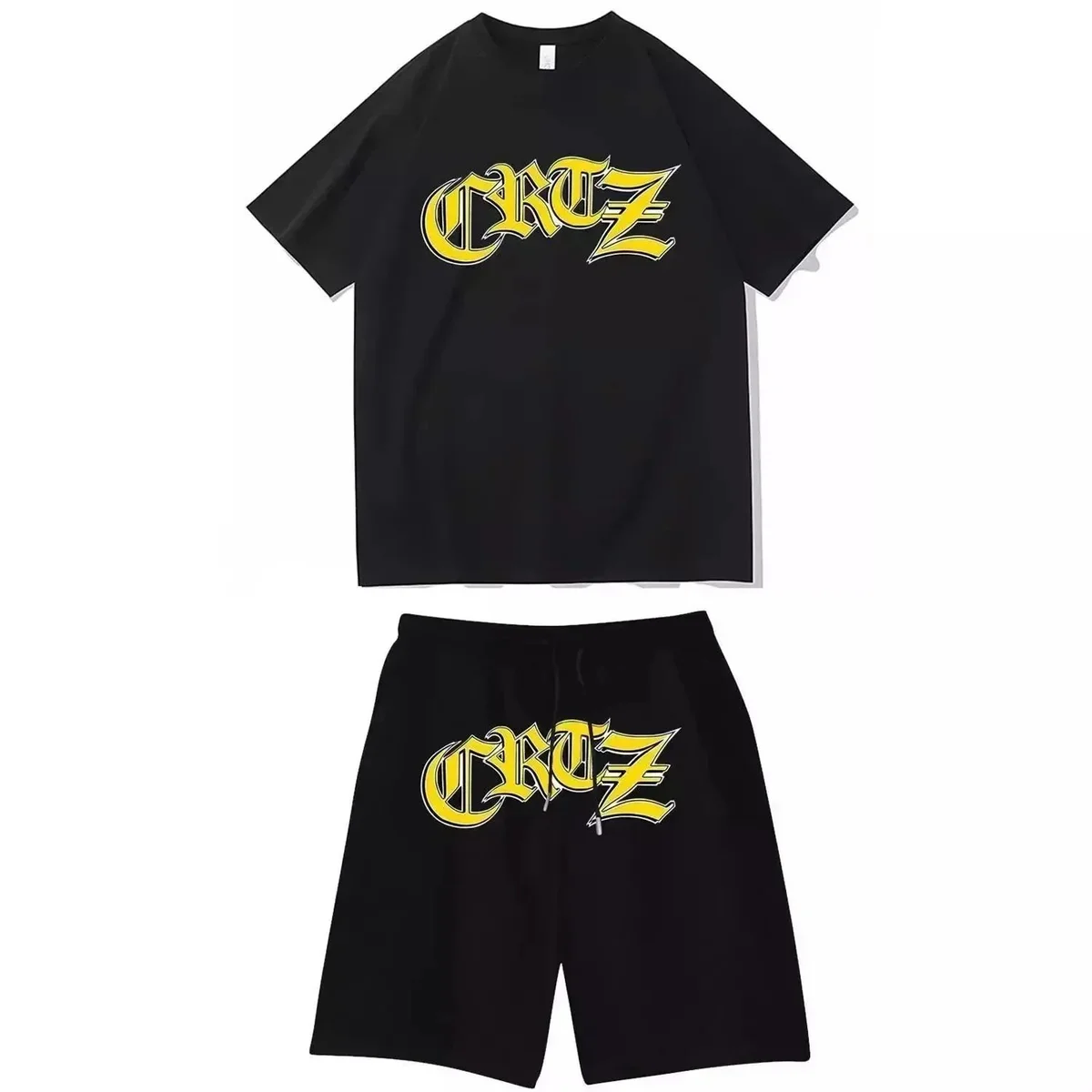 Other Black CRUZ Graphic T-Shirt & Shorts Set Black - 1