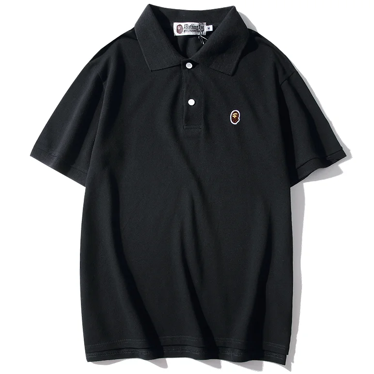 A Bathing Ape A Bathing Ape Baby Milo Solid Black Polo Shirt Black - 1