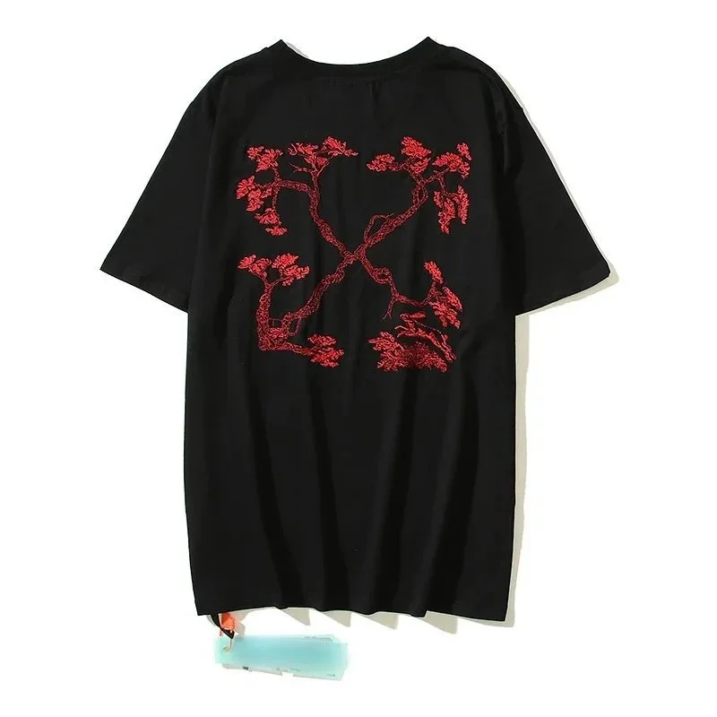 Off-White Off-White Red Tree Print Black T-Shirt Black - 1