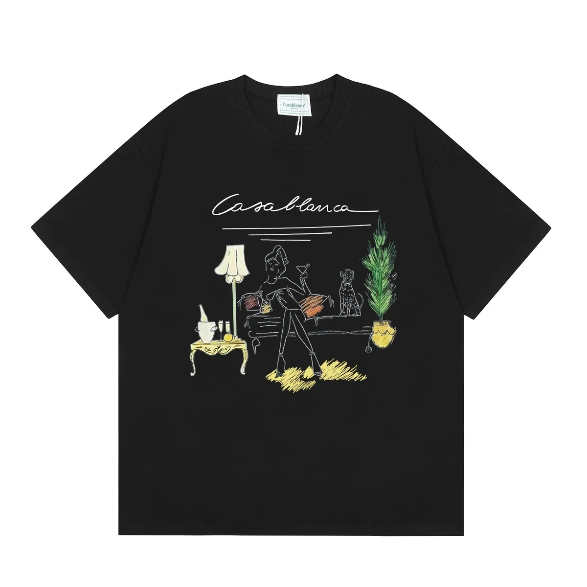 Casablanca Casablanca Triple Black T-Shirt with Art Print Black - 1