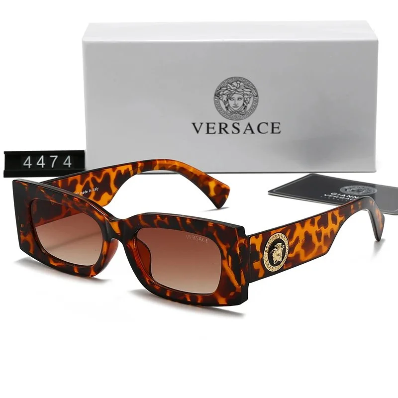 Versace Versace Iconic Medusa Rectangle Sunglasses Tortoiseshell Brown - 1
